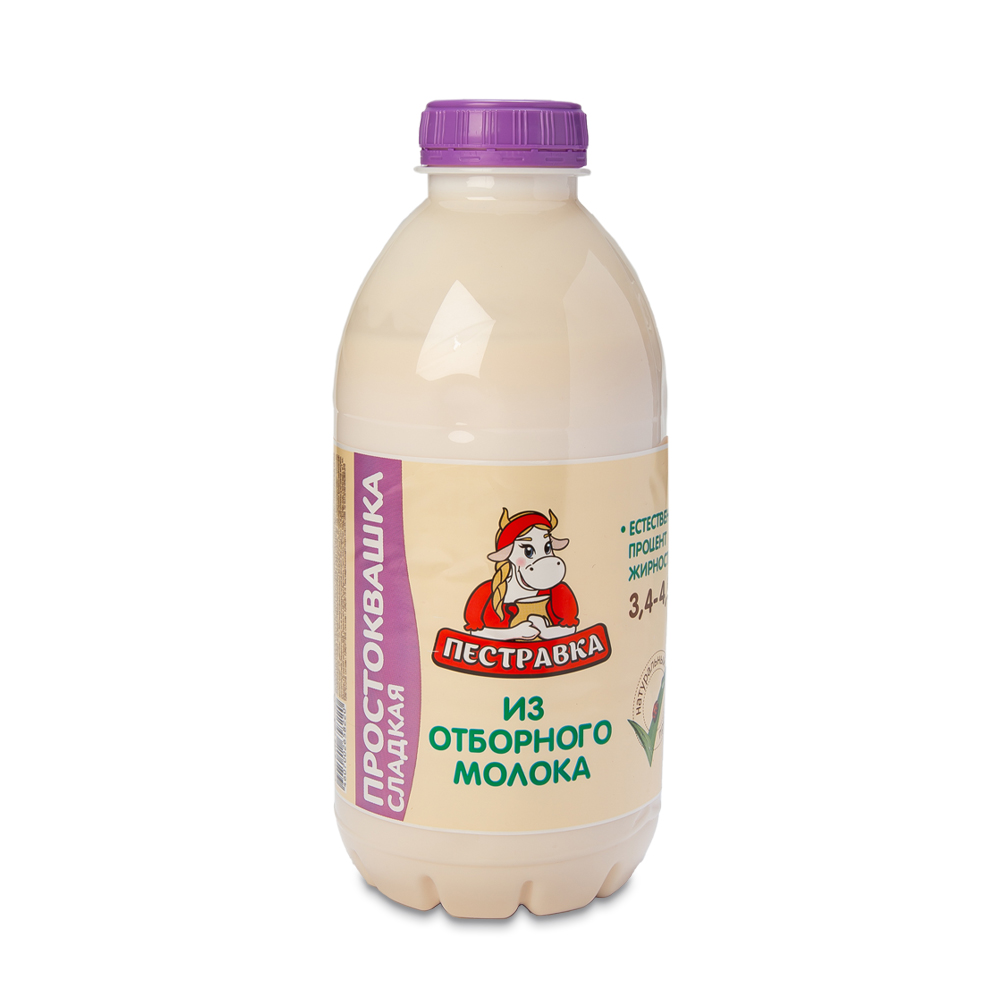 БЗМЖ ПРОСТОКВАША СЛАДКАЯ ПЕСТРАВКА ОТБОРНАЯ 3,4-4,5% 750ГР ПЭТ