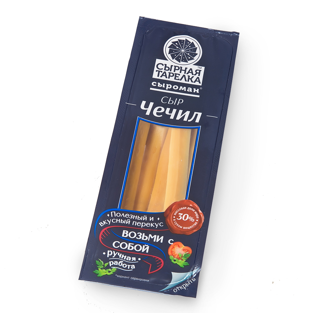 БЗМЖ СЫР ЧЕЧИЛ ПАЛОЧКИ СЫРНАЯ ТАРЕЛКА КОПЧ ФАС 30% 100ГР