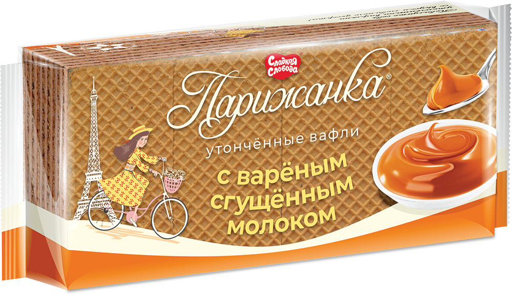 ВАФЛИ СС ПАРИЖАНКА СО ВКУСОМ ВАРЕНОЙ СГУЩЕНКИ 210Г