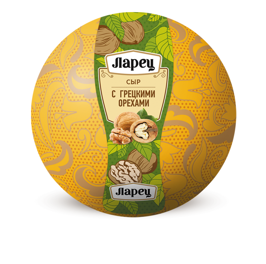 БЗМЖ СЫР ЛАРЕЦ С ГРЕЦКИМ ОРЕХОМ 45% /ВЕС