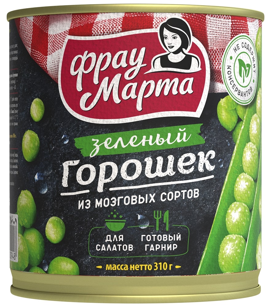 ГОРОШЕК ЗЕЛЕНЫЙ ФРАУ МАРТА 310МЛ ГОРОШЕК ЗЕЛЕНЫЙ ФРАУ МАРТА 310МЛ