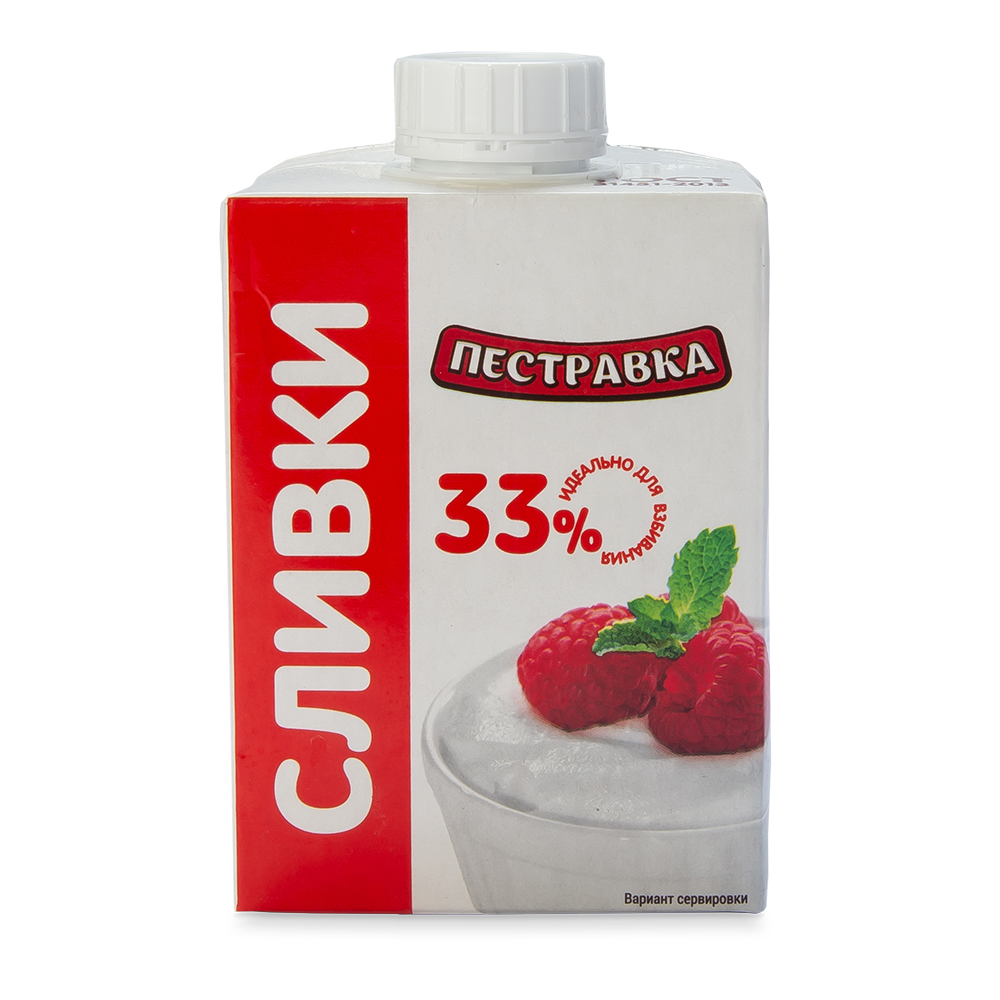 БЗМЖ СЛИВКИ ПЕСТРАВКА 33%  УЛЬТРАПАСТ 500ГР