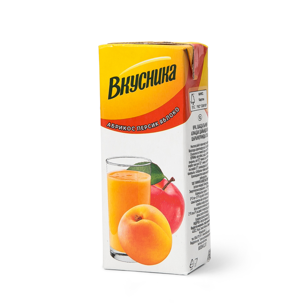 НЕКТАР ВКУСНИКА 0,2Л АБРИКОС/ПЕРСИК/ЯБЛОКО