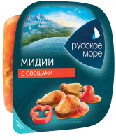 САЛАТ ИЗ МЯСА МИДИИ С ОВОЩАМИ РУССКОЕ МОРЕ 150ГР