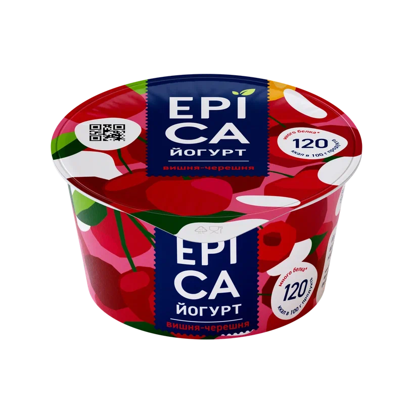 БЗМЖ ЙОГУРТ ЭПИКА 4,8% ВИШНЯ/ЧЕРЕШНЯ 130ГР