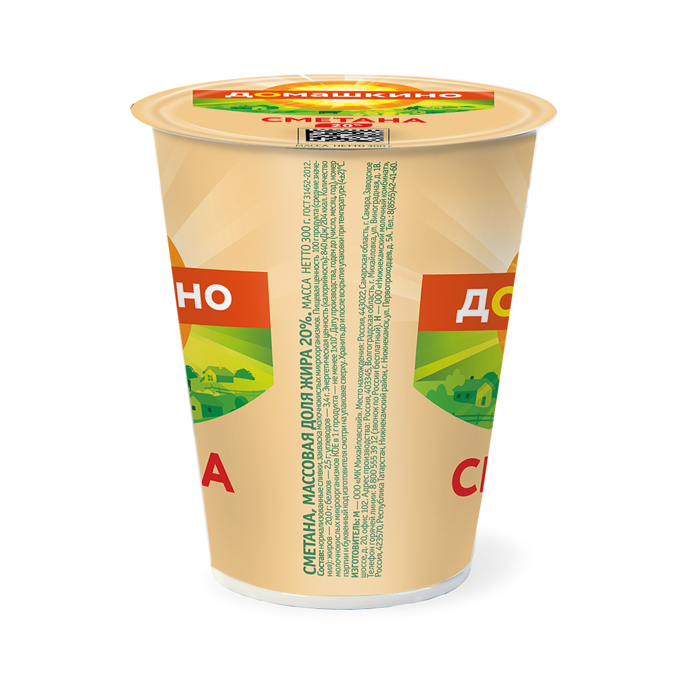 БЗМЖ СМЕТАНА СЕЛО ДОМАШКИНО 20% 300ГР