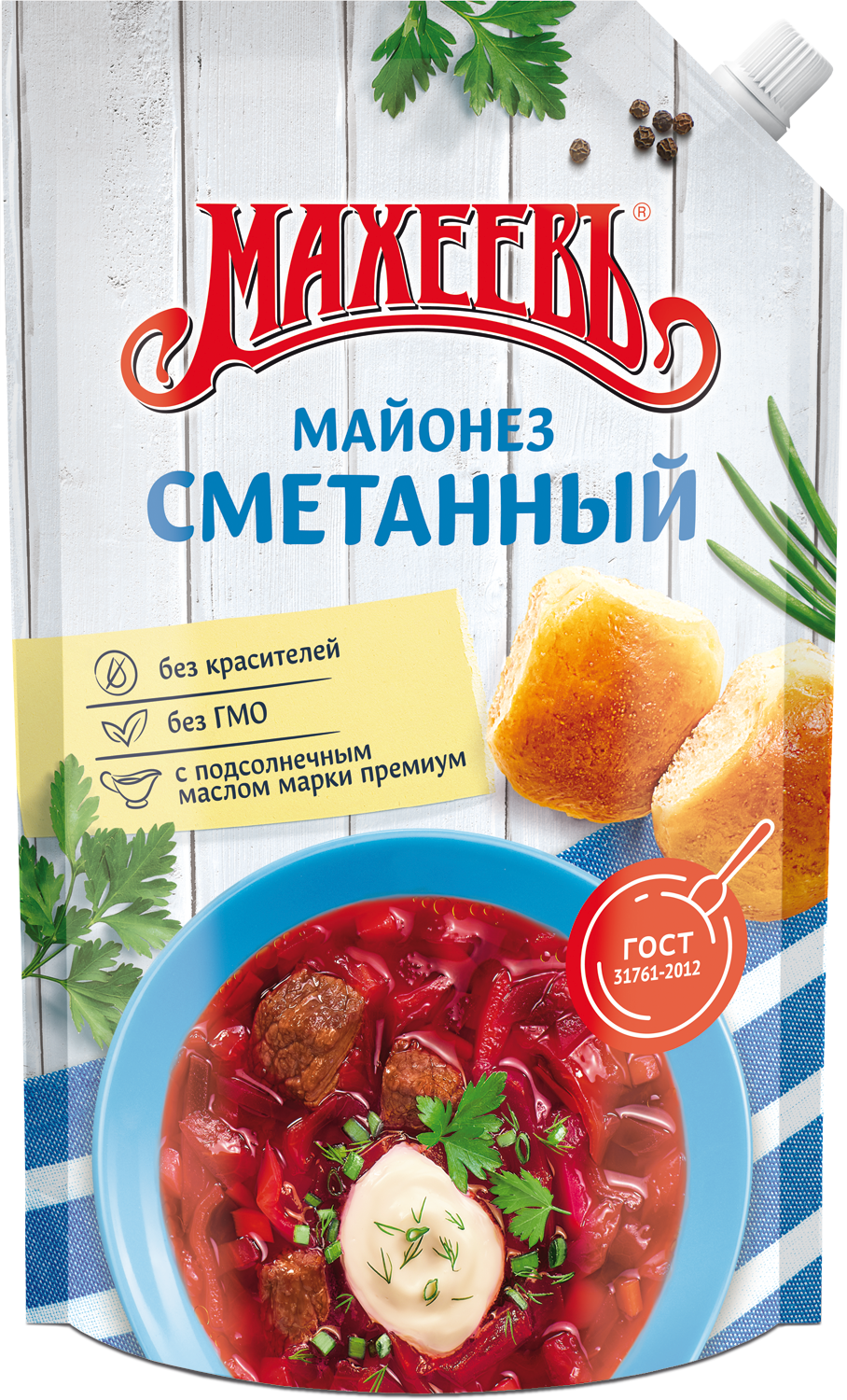 МАЙОНЕЗ МАХЕЕВ СМЕТАННЫЙ 50,5% 800МЛ ДП