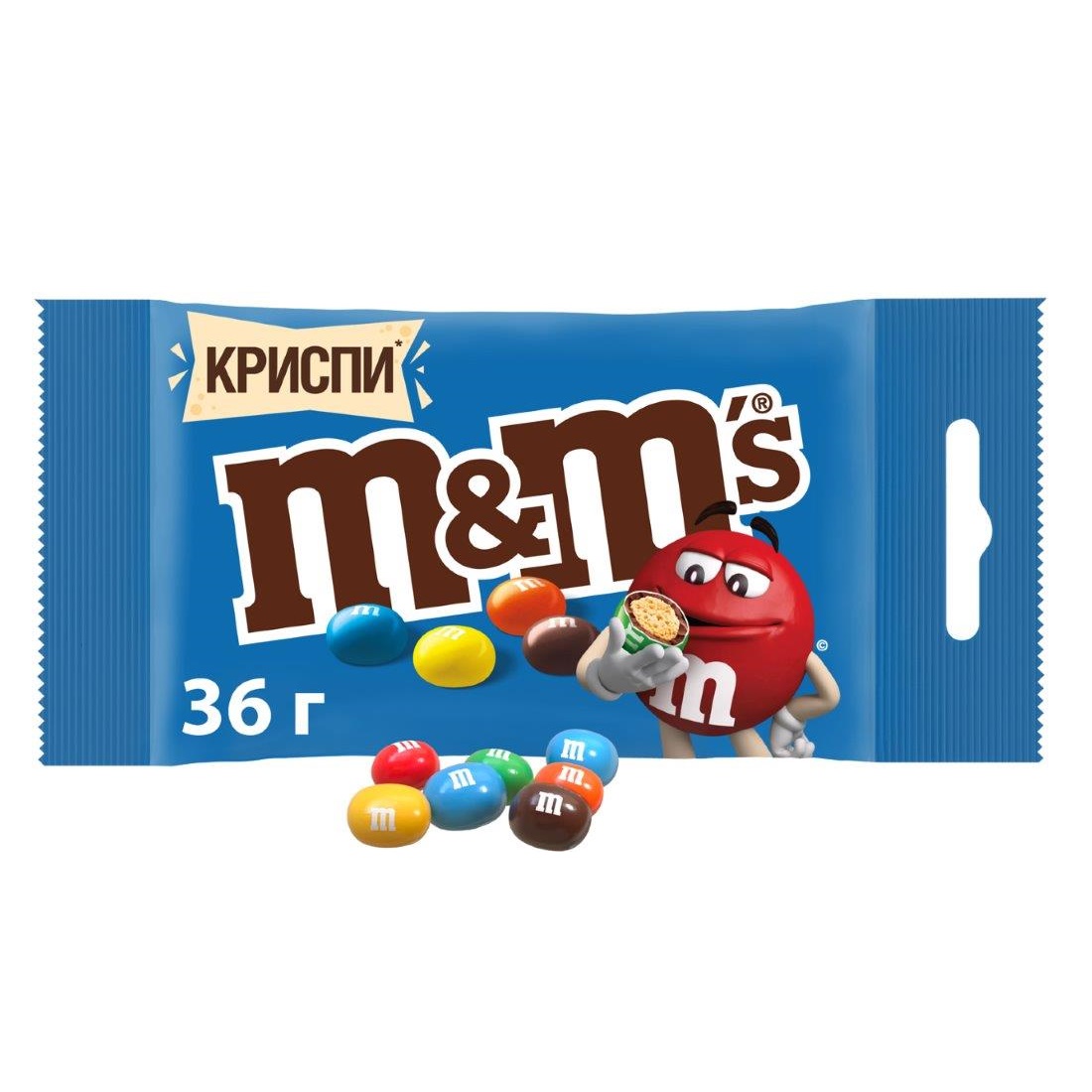 ДРАЖЕ М*М КРИСПИ 6 ЦВЕТОВ 36ГР