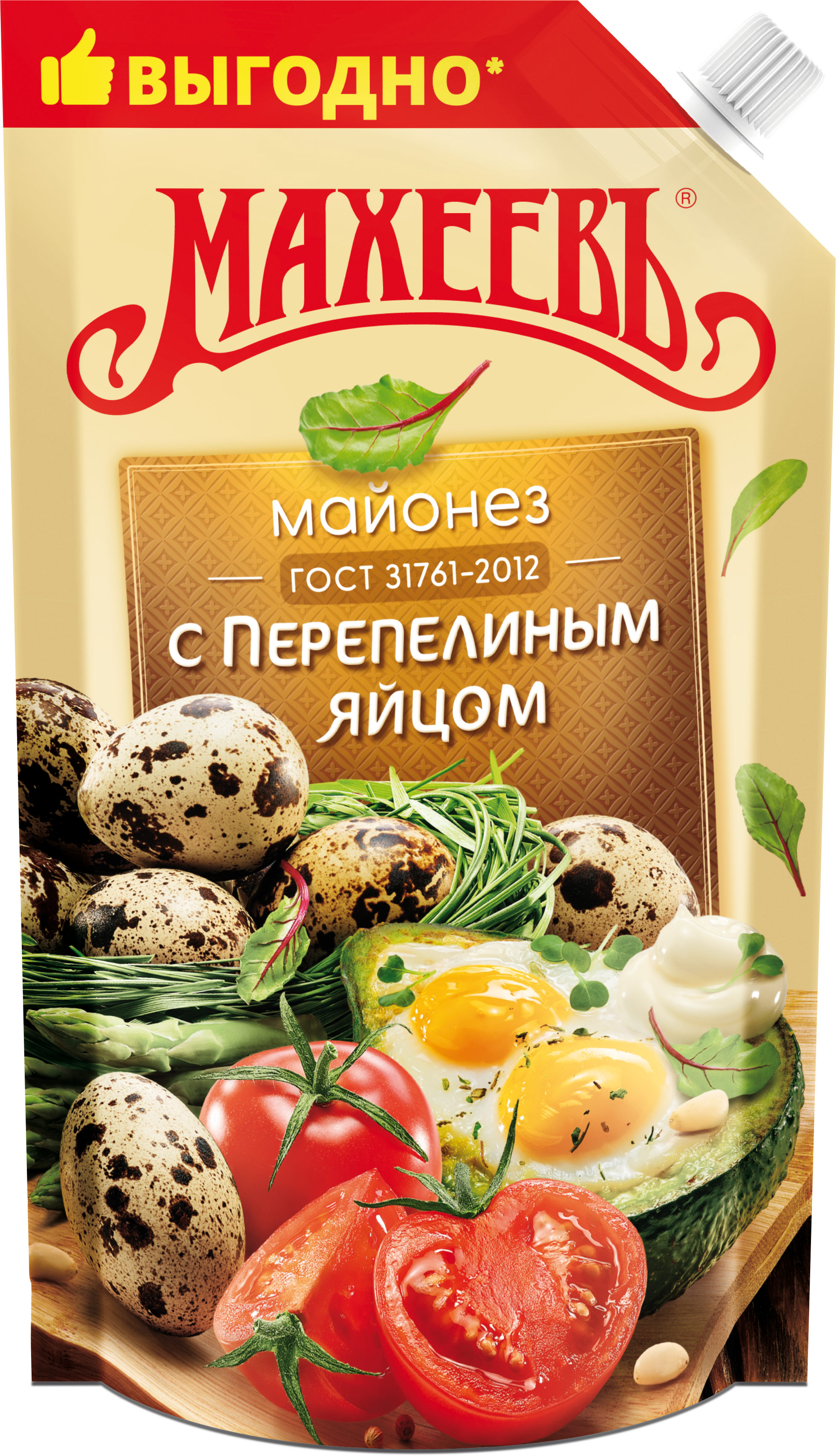 МАЙОНЕЗ МАХЕЕВ С ПЕРЕПЕЛИНЫМ ЯЙЦОМ 50,5% 400ГР