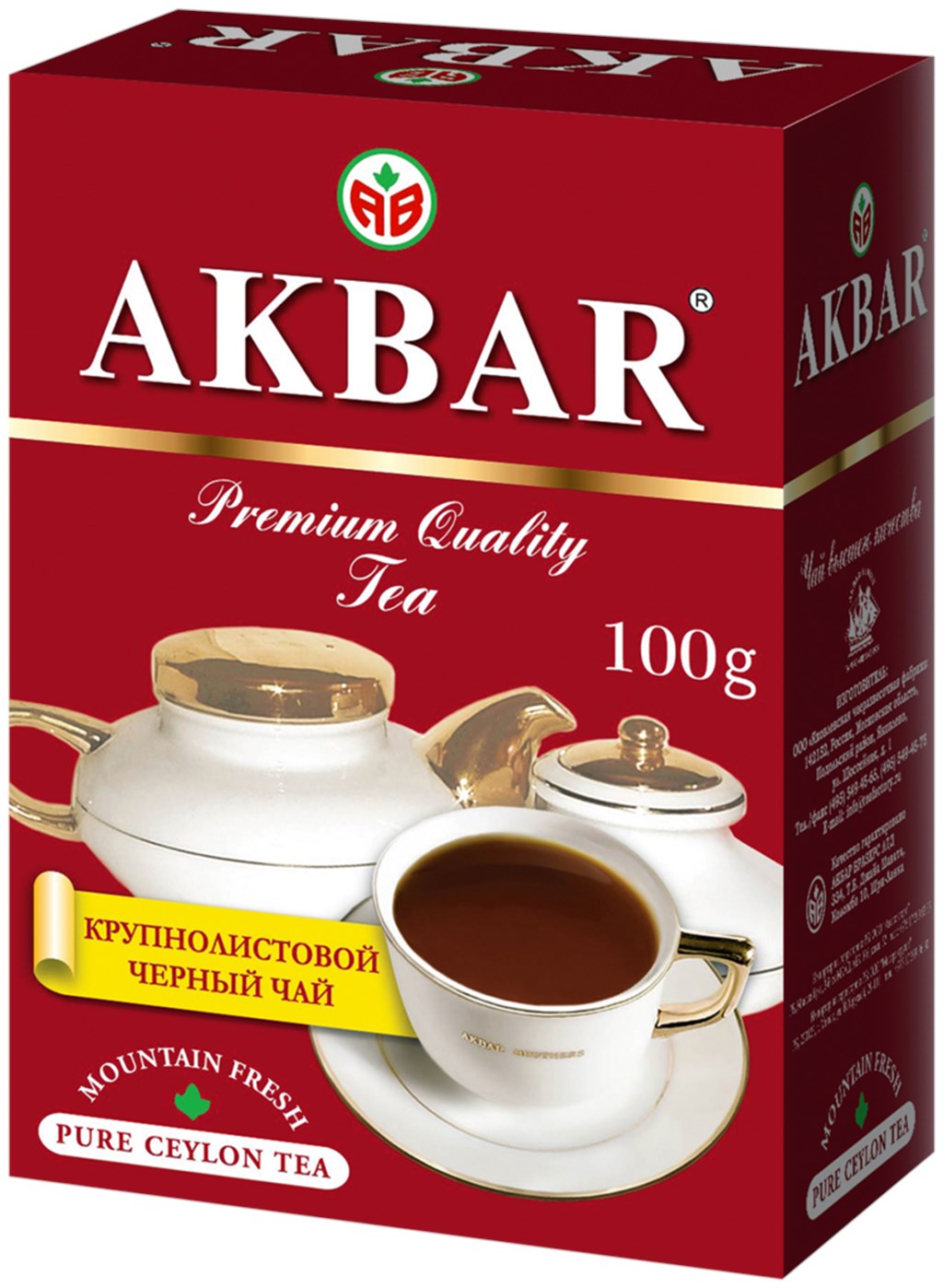 ЧАЙ АКБАР ЧЕРНЫЙ ЦЕЙЛОН КР/ЛИСТ МЕДАЛЬ 100ГР