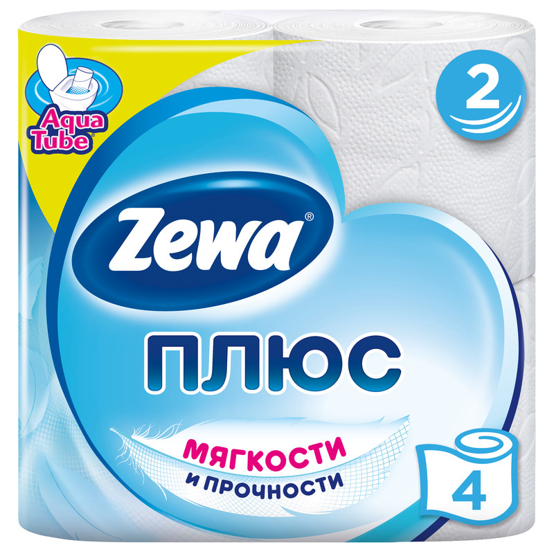 ТУАЛЕТНАЯ БУМАГА ЗЕВА ПЛЮС БЕЛАЯ 2СЛ 4РУЛ