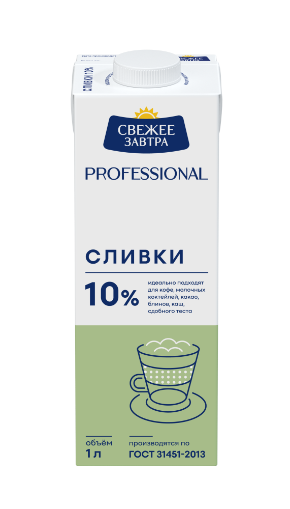 БЗМЖ СЛИВКИ СВЕЖЕЕ ЗАВТРА 10% 1Л