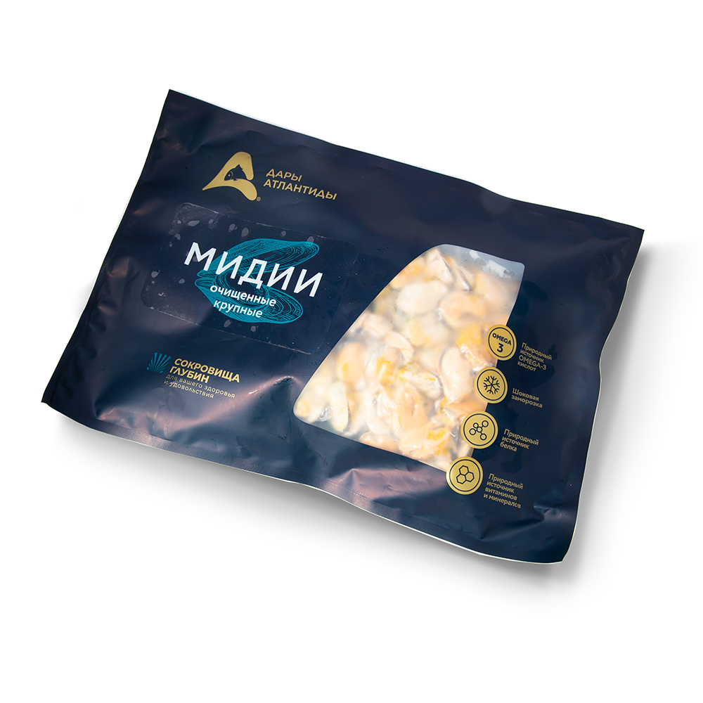 МИДИИ ОЧИЩЕНЫЕ КРУПНЫЕ ДАРЫ АТЛАНТИДЫ 500ГР