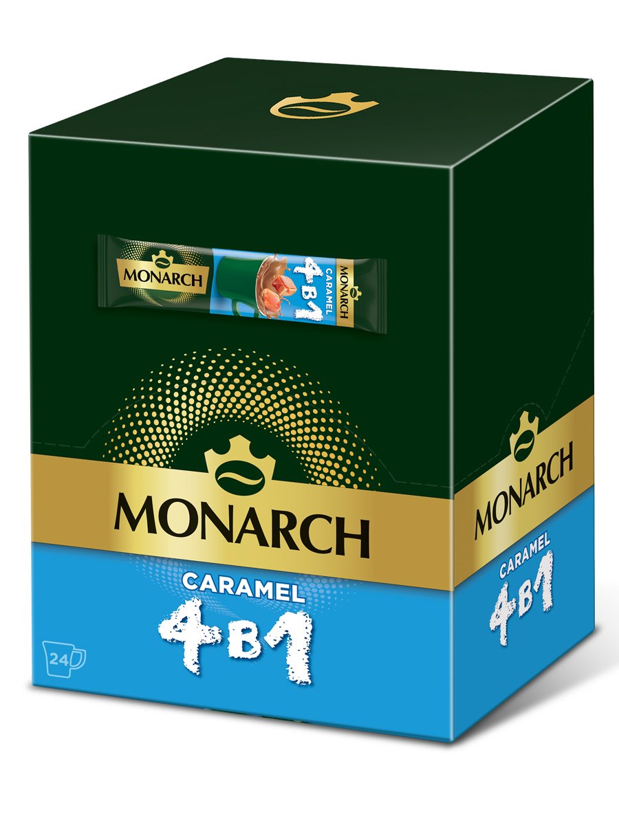 КОФЕ ЯКОБС МОНАРХ 4В1 СО ВКУСОМ КАРАМЕЛИ 13,5ГР