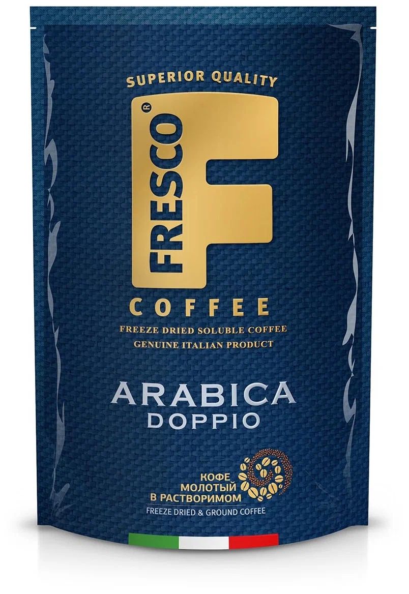 КОФЕ ФРЕСКО ДОППИО СУБЛИМИРОВАННЫЙ+МОЛОТЫЙ 75ГР М/У