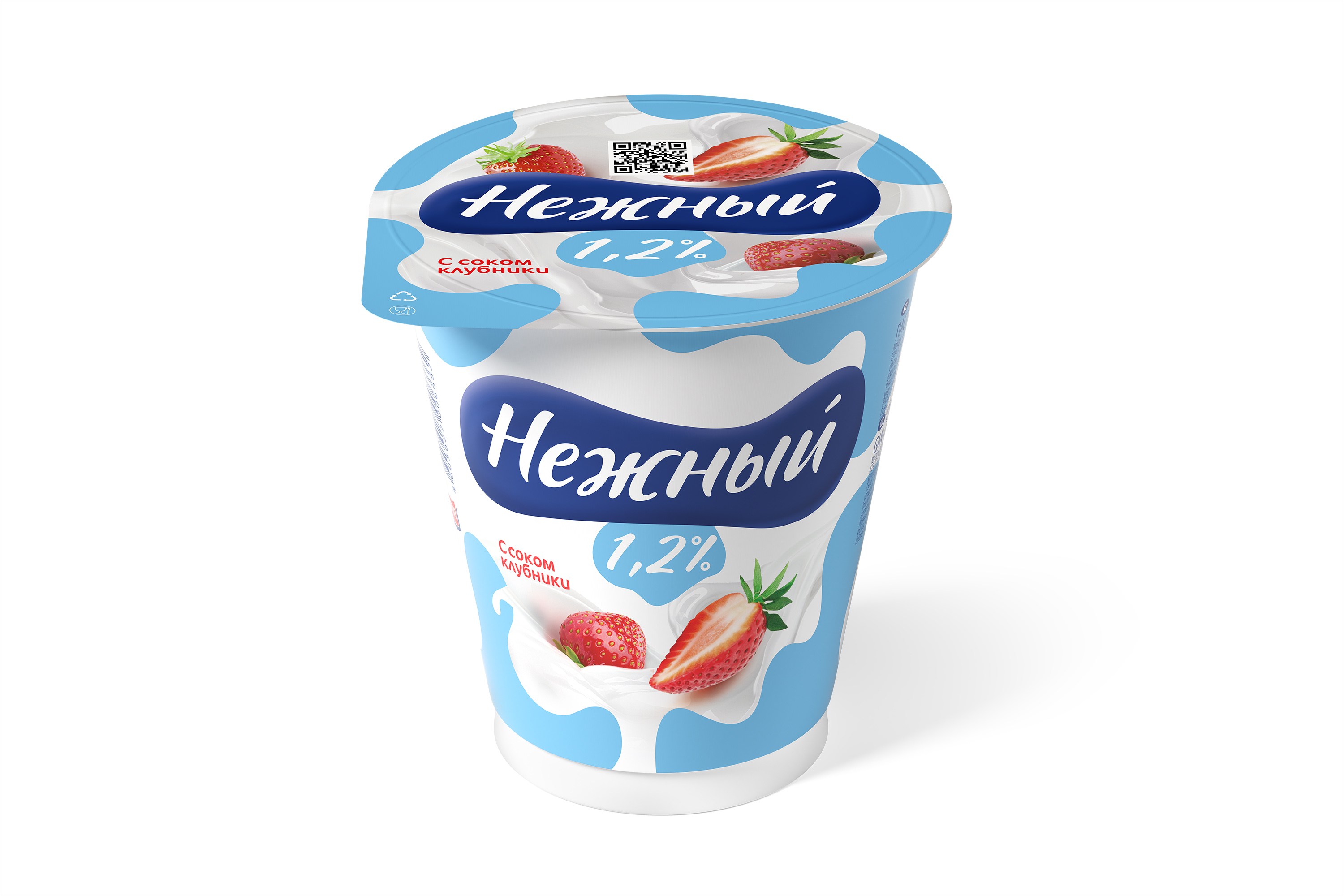 БЗМЖ ЙОГУРТ НЕЖНЫЙ С СОКОМ КЛУБНИКА 1,2% 320ГР