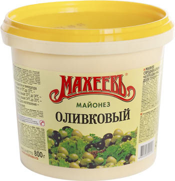 МАЙОНЕЗ МАХЕЕВ ОЛИВКОВЫЙ 50,5% 820МЛ ВЕДРО
