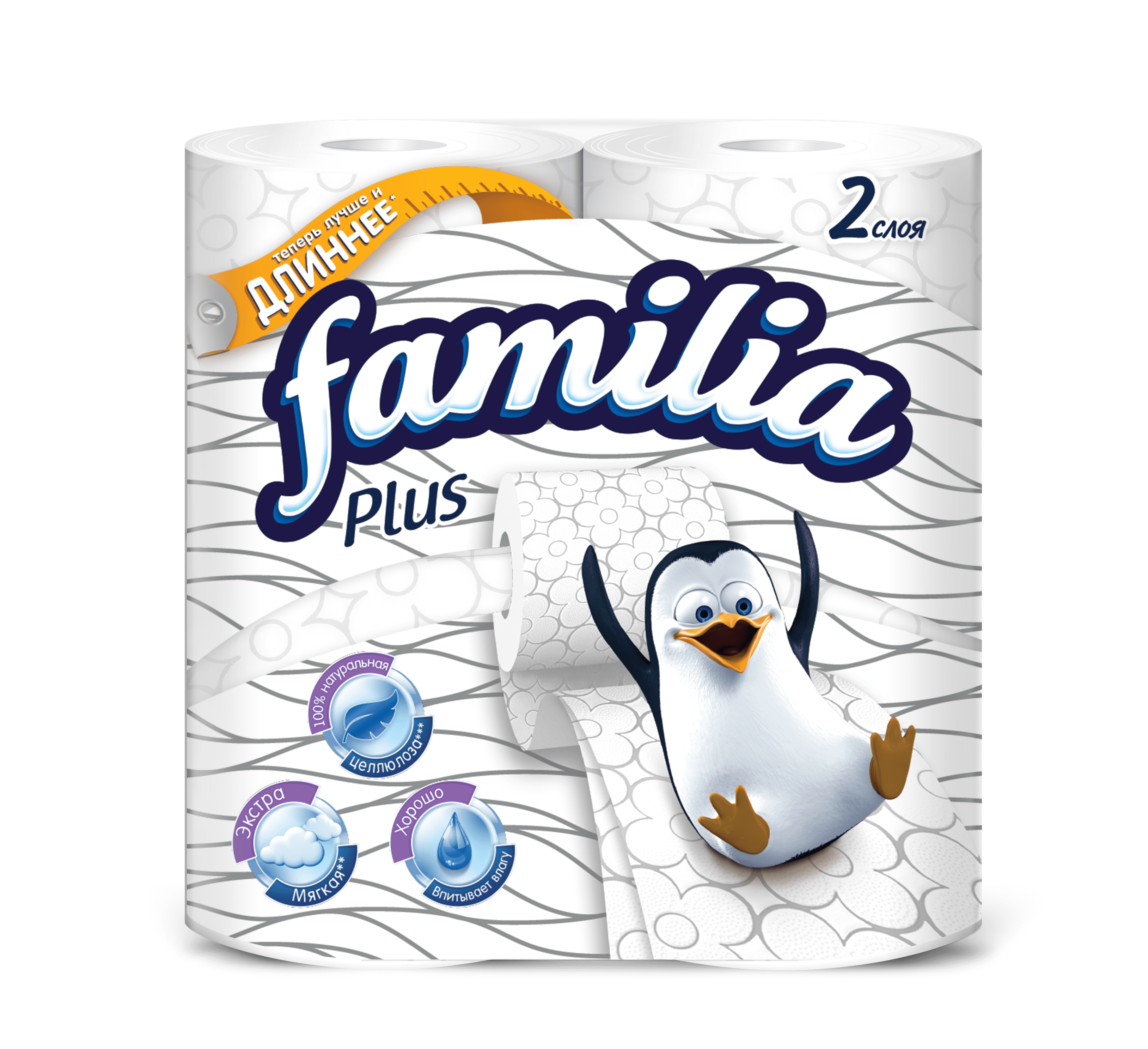 ТУАЛЕТНАЯ БУМАГА FAMILIA PLUS БЕЛАЯ 2СЛ 4РУЛ