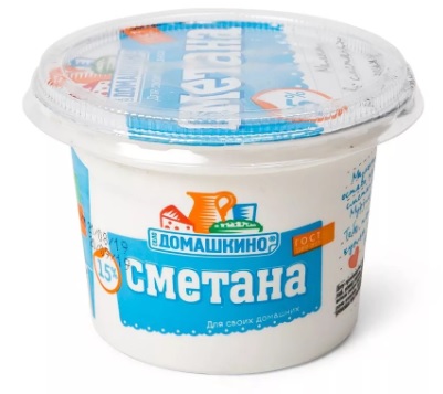 БЗМЖ СМЕТАНА СЕЛО ДОМАШКИНО 15% 170ГР СТАКАН