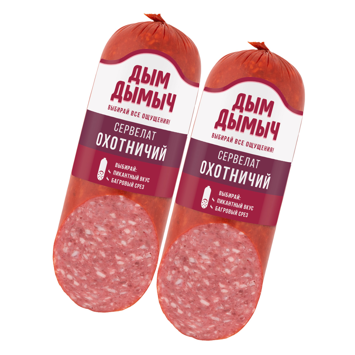 КОЛБАСА В/К СЕРВЕЛАТ ОХОТНИЧИЙ (1+1)  ДЫМ ДЫМЫЧ 300ГР