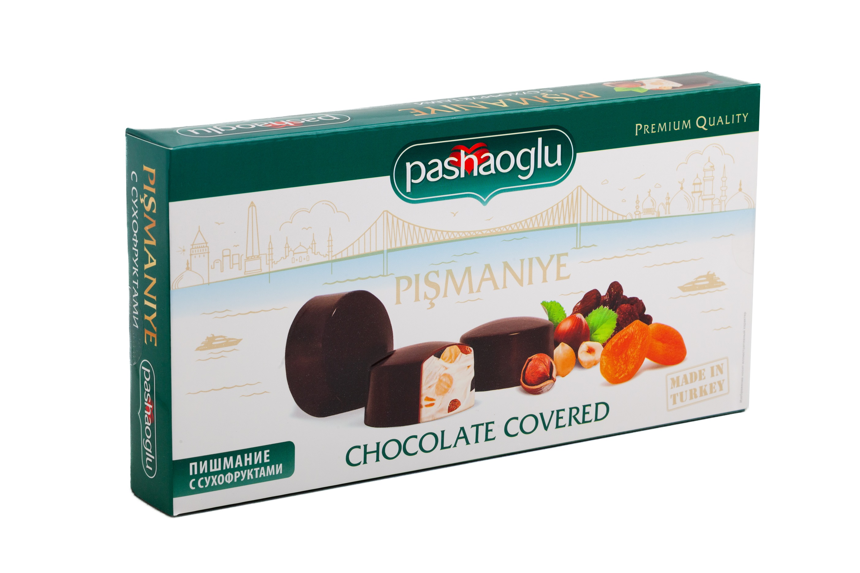 ПИШМАНИЕ PASHAOGLU С ФУНДУКОМ И СУХОФРУК В ТЕМ.ГЛАЗУРИ 200ГР