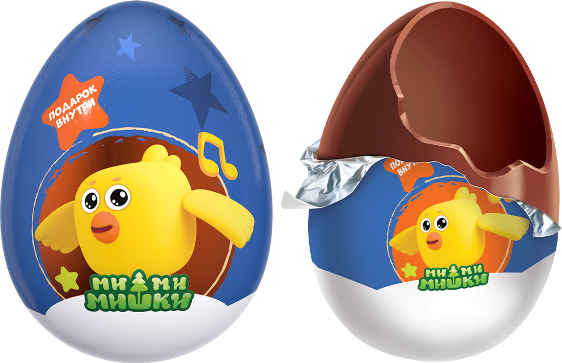 ЯЙЦО ИЗ ГЛАЗУРИ С ПОДАРКОМ МИ-МИ-МИШКИ 20ГР