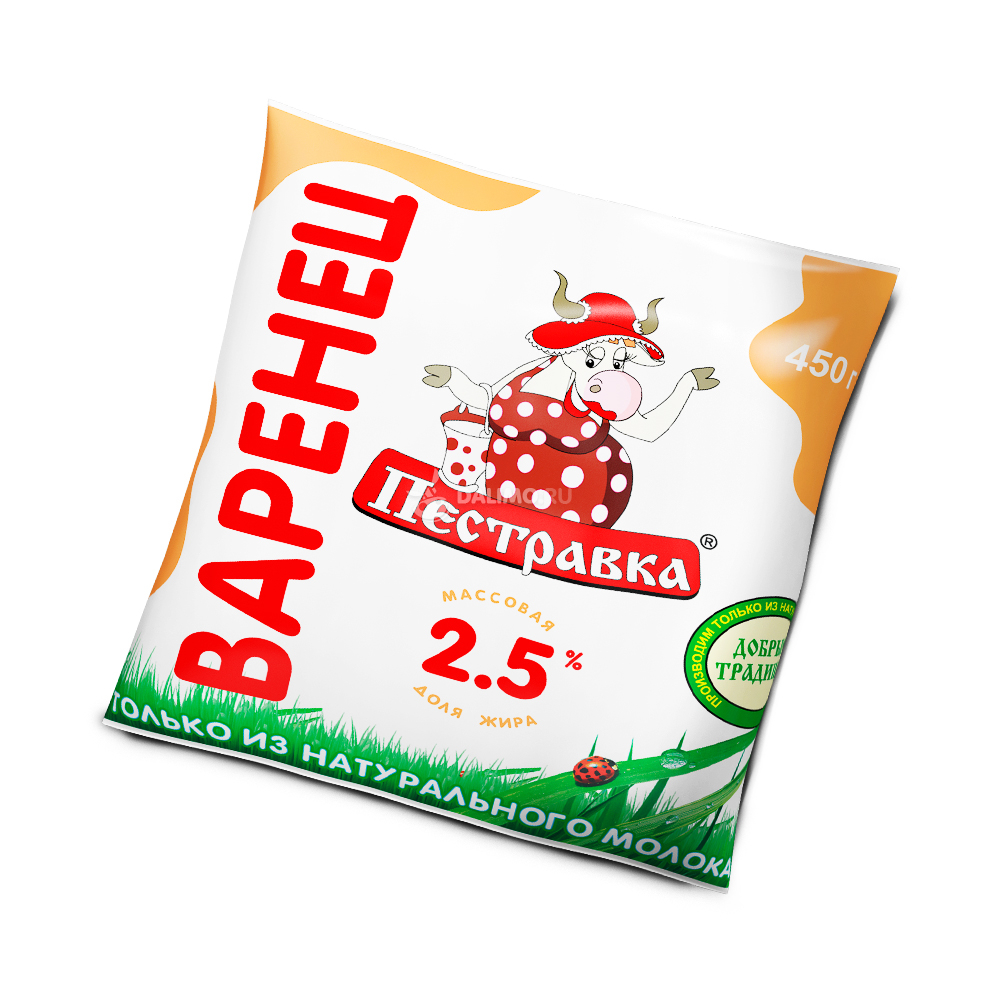 БЗМЖ ВАРЕНЕЦ ПЕСТРАВКА 2,5% 450Г Ф/П