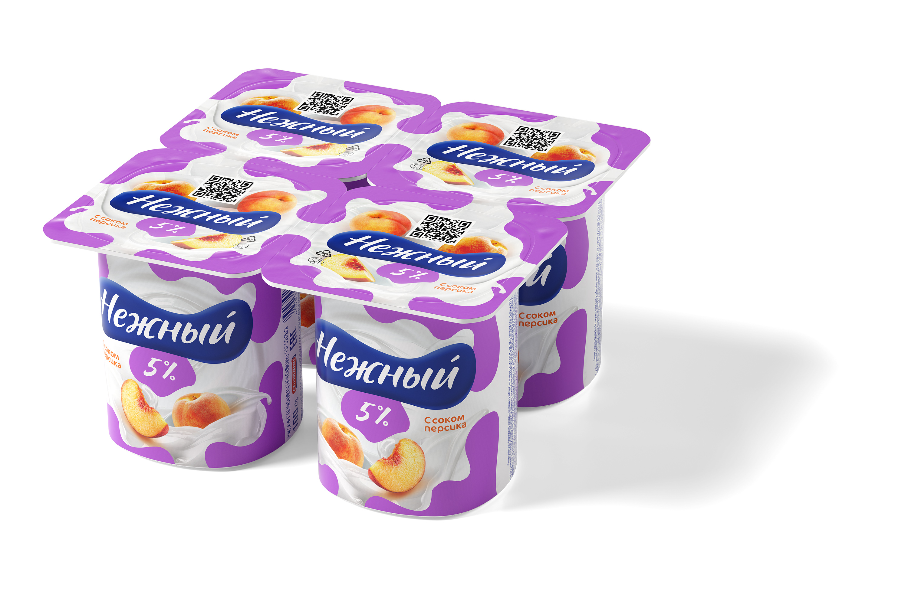 ЙОГУРТ НЕЖНЫЙ СЛИВОЧНЫЙ С СОКОМ 5% ПЕРСИК 100ГР