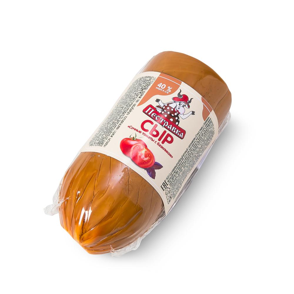 БЗМЖ СЫР КОЛБАСНЫЙ ПЕСТРАВСКИЙ ТОМАТЫ И БАЗИЛИК /ВЕС