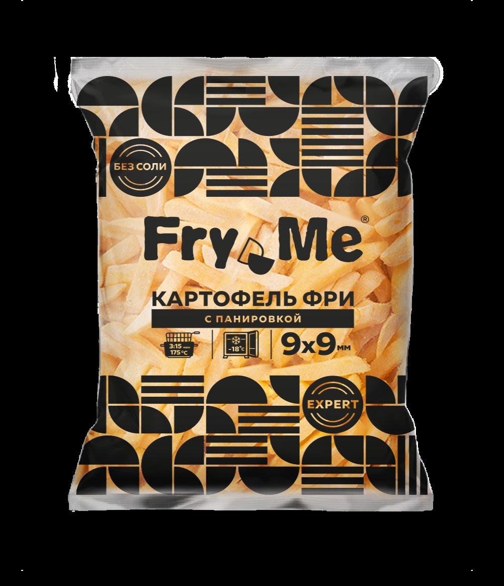 КАРТОФЕЛЬ ФРИ С ПАНИРОВКОЙ FRY ME 9Х9ММ 2,5КГ(5ШТ)