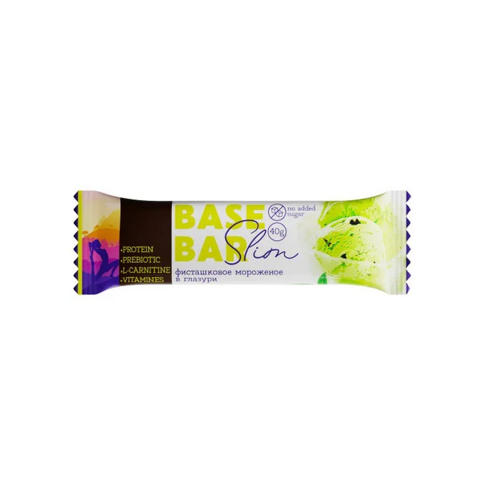 БАТОНЧИК  ПРОТЕИНОВЫЙ BASE BAR SLIM В ГЛАЗ. ВКУС ФИСТАШКОВОЕ МОРОЖЕНОЕ 40ГР БАТОНЧИК  ПРОТЕИНОВЫЙ BASE BAR SLIM В ГЛАЗ. ВКУС ФИСТАШКОВОЕ МОРОЖЕНОЕ 40ГР
