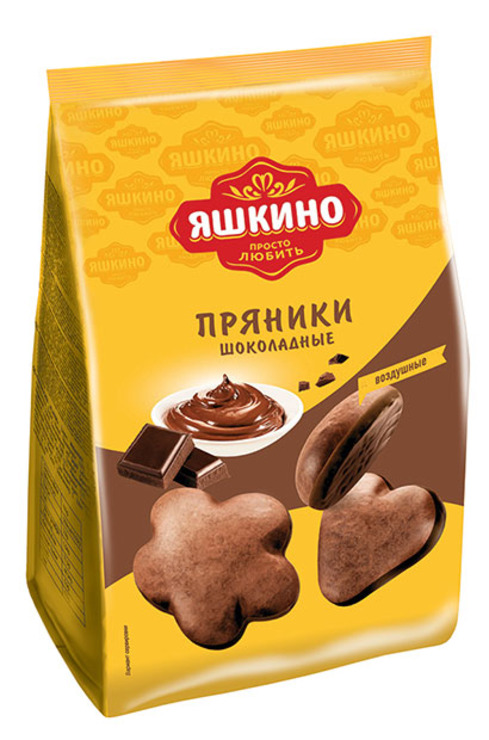 ПРЯНИКИ ЯШКИНО ШОКОЛАДНЫЕ 350ГР/8ШТ