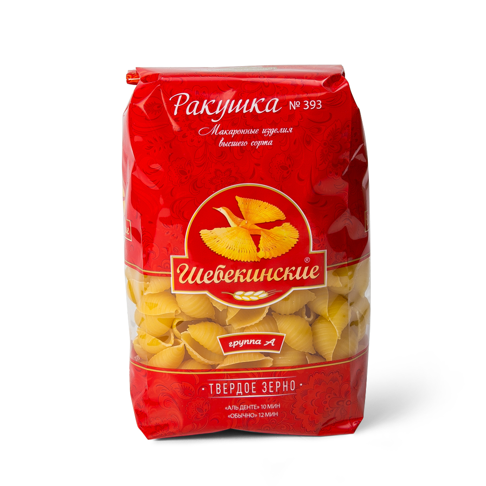 МАКАРОНЫ ШЕБЕКИНСКИЕ №393 РАКУШКА 450ГР