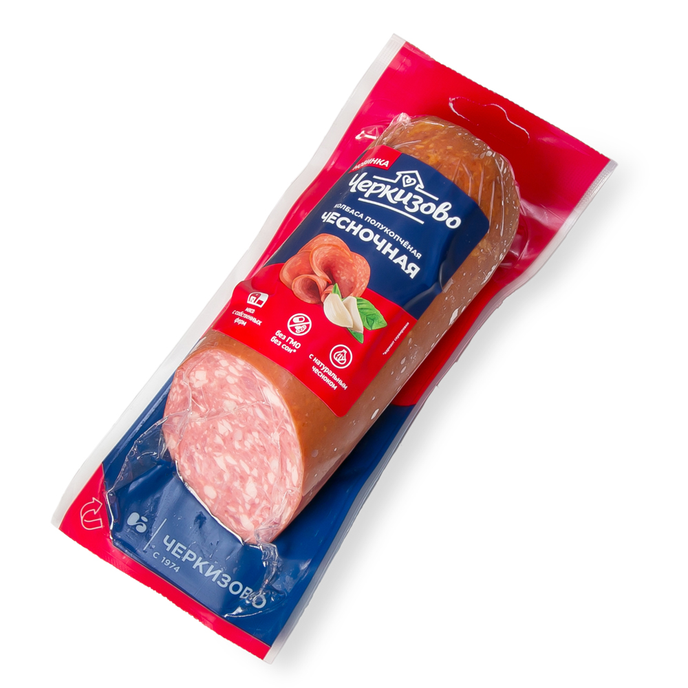 КОЛБАСА ЧЕСНОЧНАЯ П/К В/У СРЕЗ ЧЕРКИЗОВО 300ГР