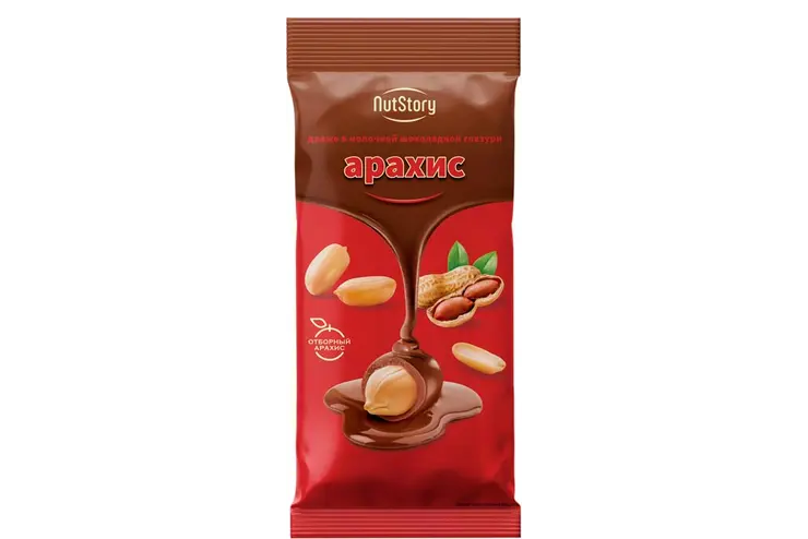 ДРАЖЕ АРАХИС В МОЛОЧНОЙ ШОКОЛАДНОЙ ГЛАЗУРИ НУТСТОРИ 500ГР