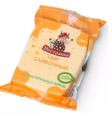 БЗМЖ СЫР ПЕСТРАВКА СЛИВОЧНЫЙ 50% 200ГР