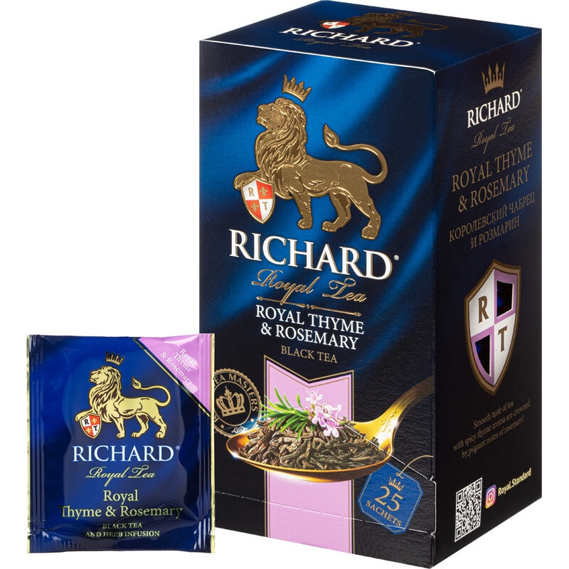 ЧАЙ RICHARD 'ROYAL THYME & ROSEMARY'/РИЧАРД 'КОРОЛЕВСКИЙ ЧАБРЕЦ И РОЗМАРИН' (ПАКЕТ) 0,6КГ/50Г САШЕТ