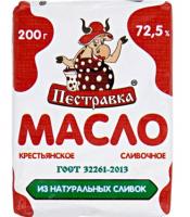 БЗМЖ МАСЛО ПЕСТРАВКА СЛИВОЧНОЕ КРЕСТЬЯНСКОЕ 72,5% 200ГР БЗМЖ МАСЛО ПЕСТРАВКА СЛИВОЧНОЕ КРЕСТЬЯНСКОЕ 72,5% 200ГР