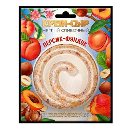 БЗМЖ СЫР МЯГКИЙ СЛИВОЧНЫЙ ПЕРСИК-ФУНДУК ТМ АМИГА 120ГР