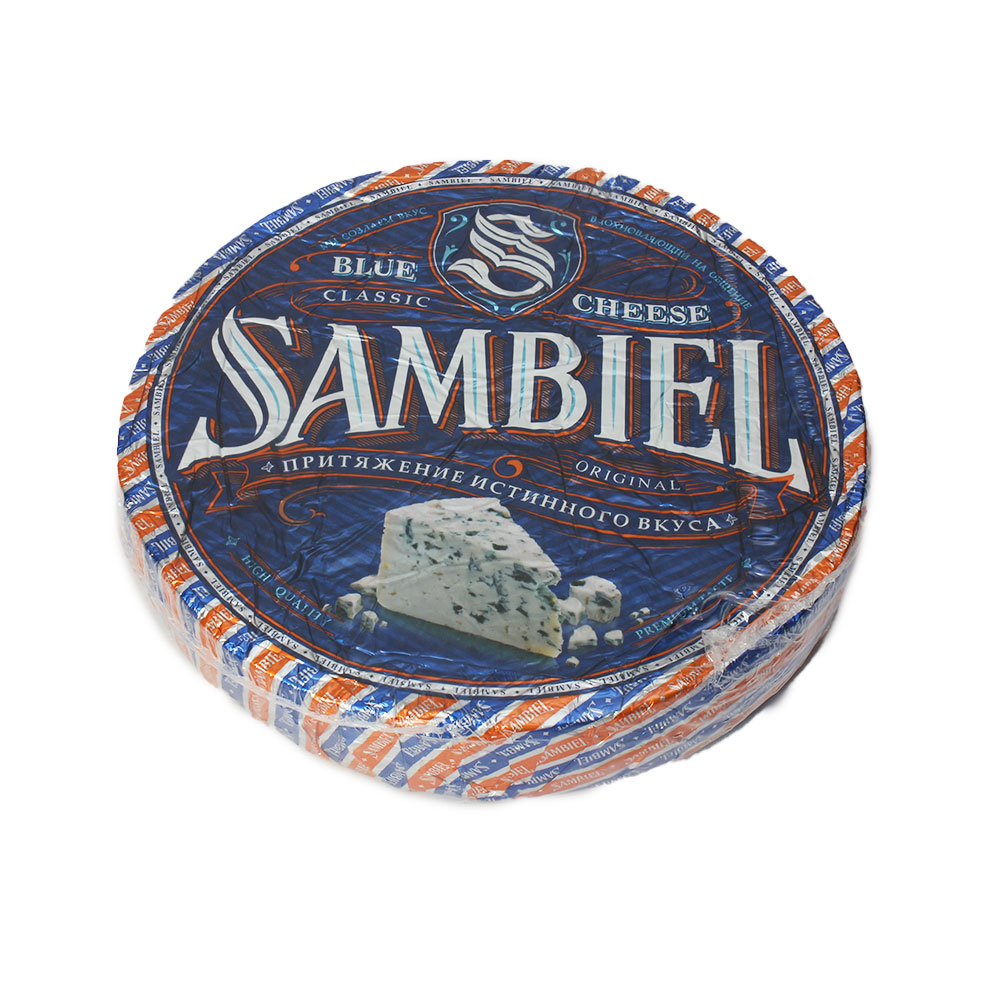 БЗМЖ СЫР С ГОЛУБОЙ ПЛЕСЕНЬЮ SAMBIEL П/КРУГ /ВЕС