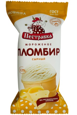 БЗМЖ МОРОЖЕНОЕ ПЕСТРАВКА ВАФ СТАКАН ПЛОМБИР СЫРНЫЙ 12% 100ГР