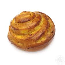 БУЛОЧКА УЛИТКА С ЗАВАРНЫМ КРЕМОМ И ШОК. КАПЛЯМИ ПИРОГИНЯ 70ГР