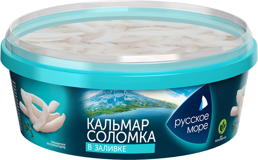 МЯСО КАЛЬМАРА РУССКОЕ МОРЕ СОЛОМКА В ЗАЛИВКЕ 300ГР
