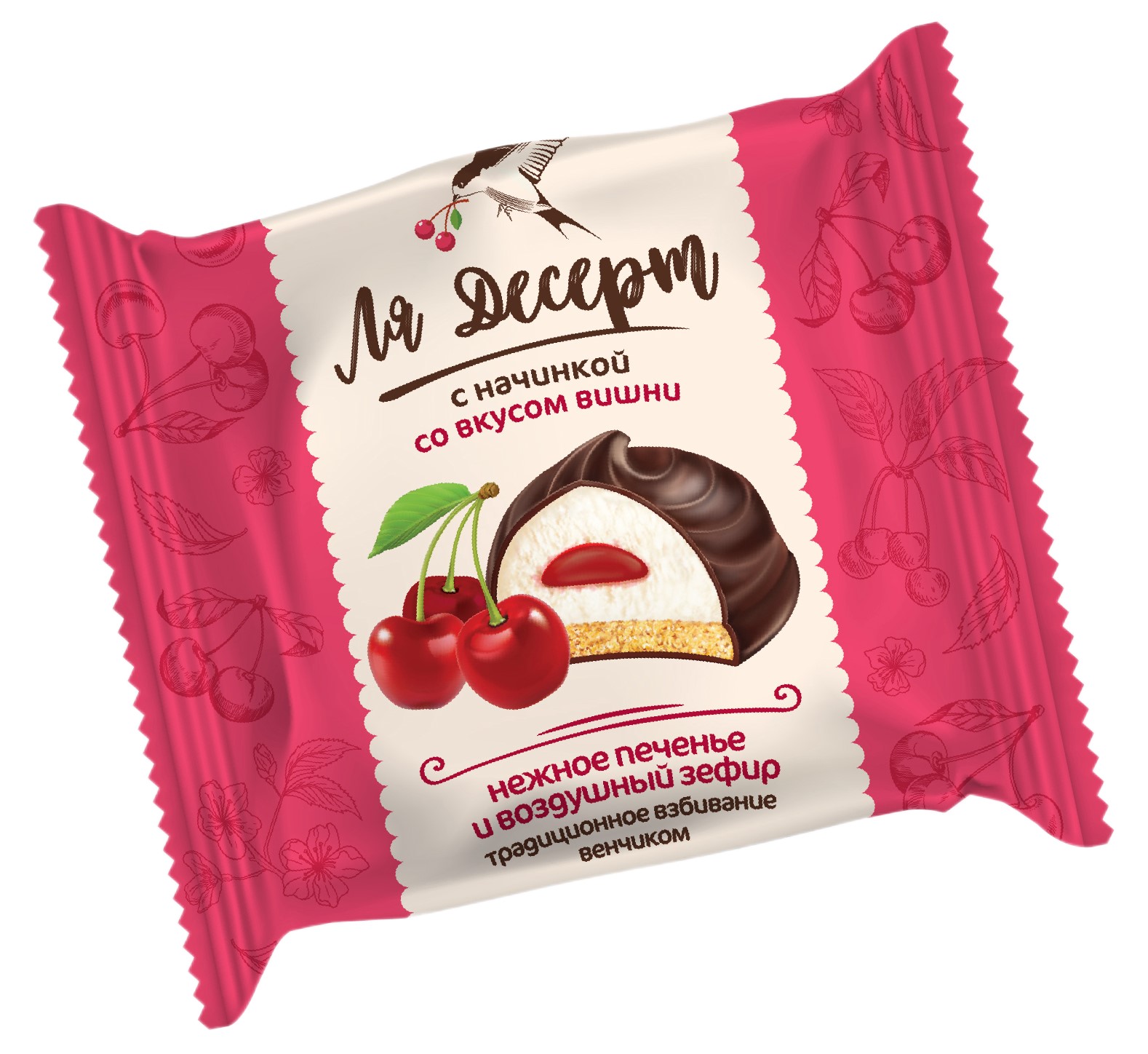 ЗЕФИР СЛАСТИ ЛЯ ДЕСЕРТ  СО ВКУСОМ ВИШНИ НА ПЕЧЕНЬЕ/ВЕС