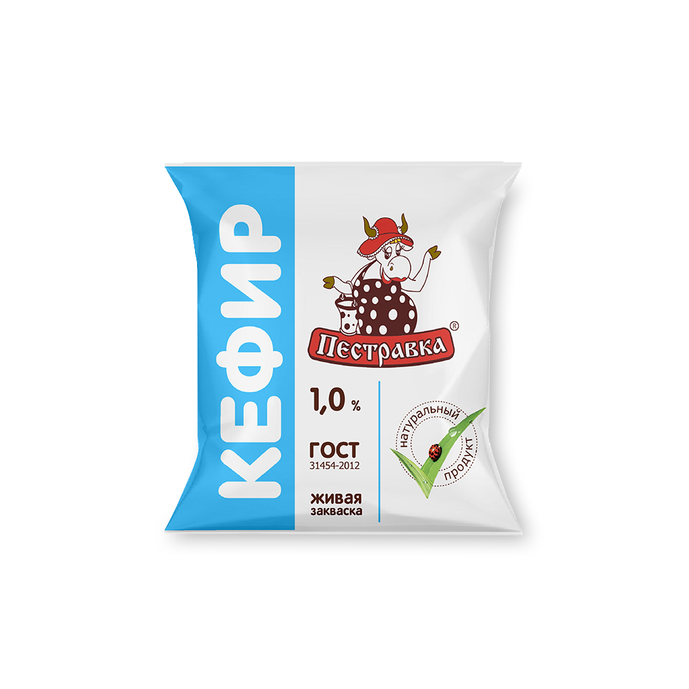 БЗМЖ КЕФИР ПЕСТРАВКА 1% 450ГР Ф/П