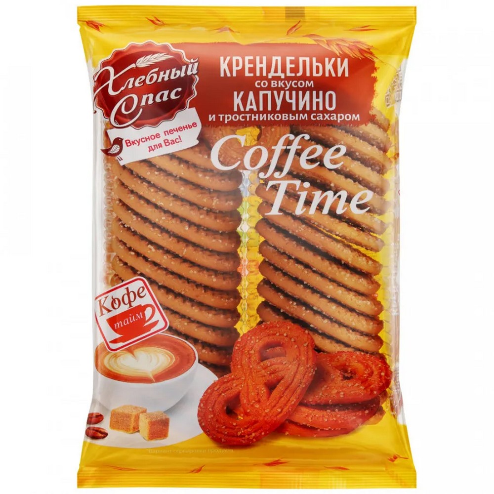 ПЕЧЕНЬЕ ХЛЕБНЫЙ СПАС СДОБНОЕ КРЕНДЕЛЬКИ КАПУЧИНО/ТРОСТНИК САХАРОМ 500ГР