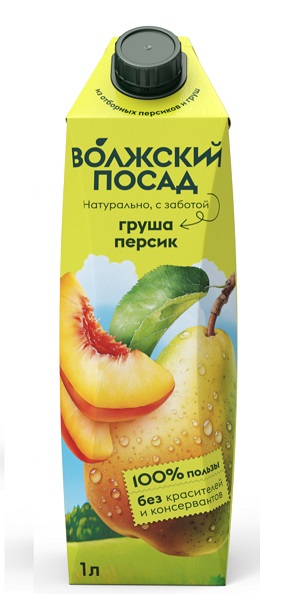 НЕКТАР ВОЛЖСКИЙ ПОСАД 1Л ГРУША/ПЕРСИК