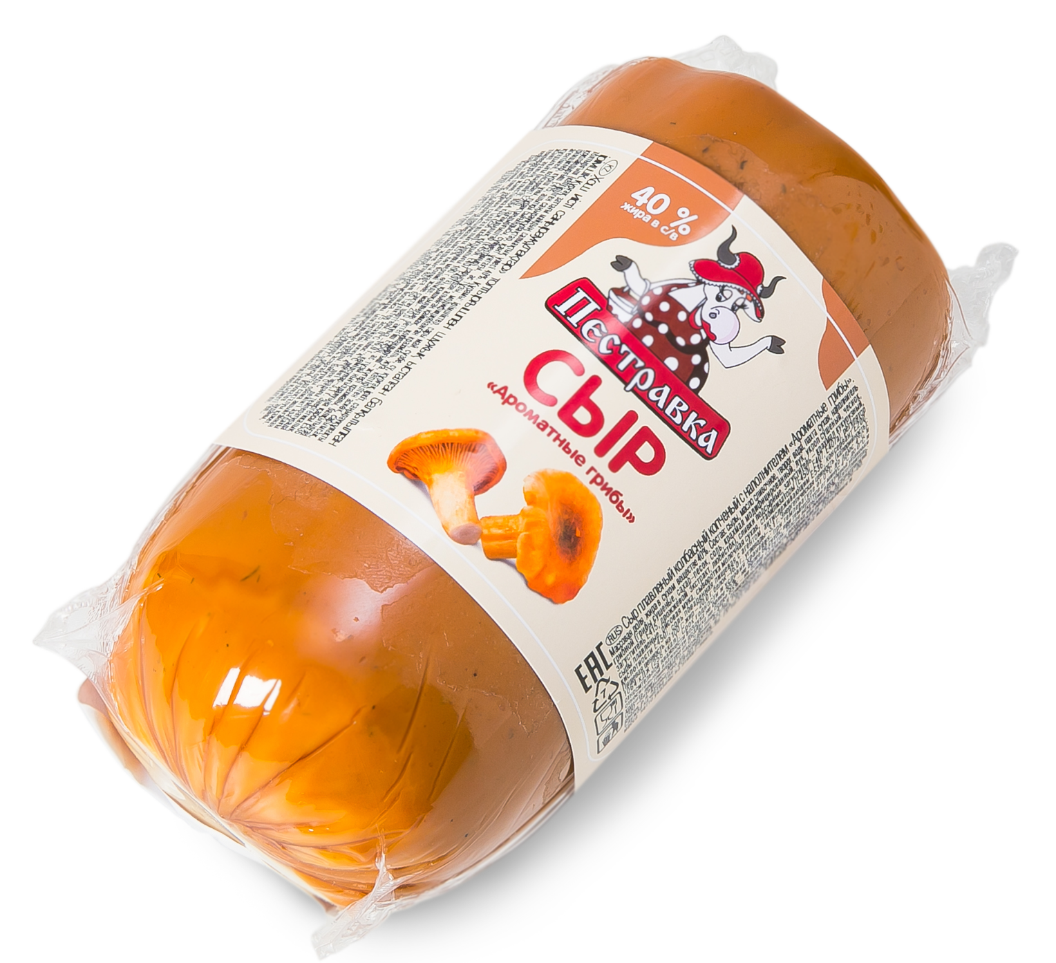 БЗМЖ СЫР КОЛБАСНЫЙ 40% ПЕСТРАВСКИЙ С ГРИБАМИ /ВЕС