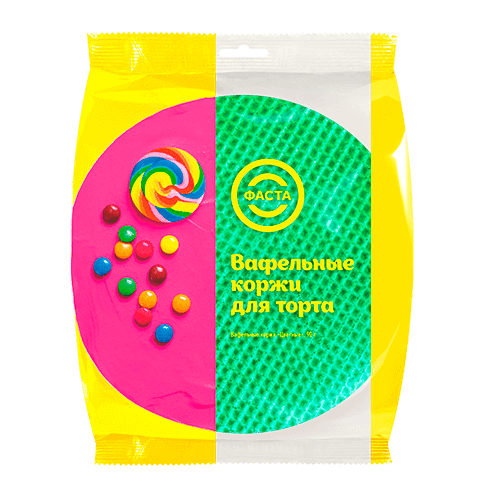 ВАФЕЛЬНЫЕ КОРЖИ ЦВЕТНЫЕ ФАСТА 90ГР