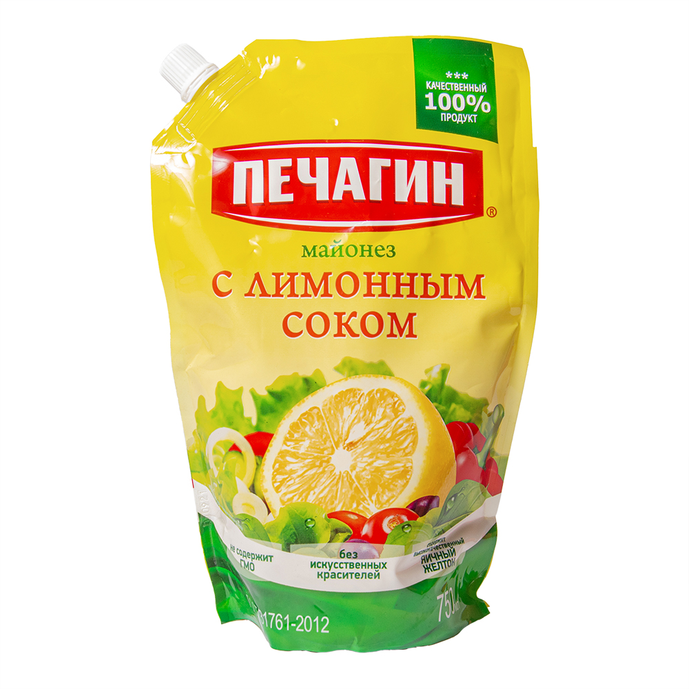 МАЙОНЕЗ ПЕЧАГИН C ЛИМОННЫМ СОКОМ 50% 750МЛ ДПДЗ